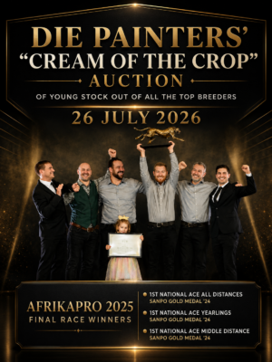 ACTIVE AUCTION - DIE PAINTERS’ “CREAM OF THE CROP” auction of young stock out of all the top breeders - FROM 23 JULY TO SUNDAY 26 JULY 2026 (ENDING FROM 16:20)