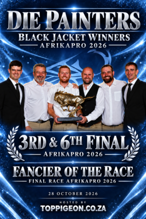 ACTIVE AUCTION - DIE PAINTERS BLACK JACKET WINNERS AFRIKAPRO 2026 - FROM 27 OCTOBER TO WEDNESDAY 28 OCTOBER 2026 (ENDING FROM 20:00)